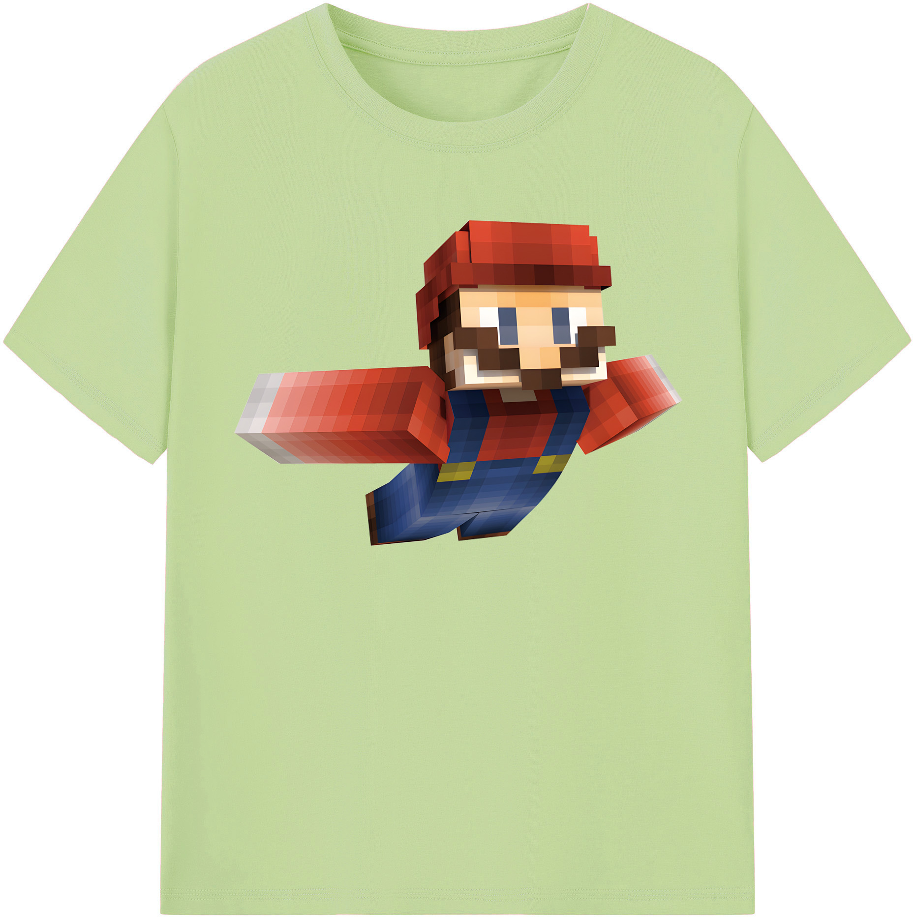 （画像用） マインクラフト ブロックの世界 Minecraft MC Block world 綿100％半袖Tシャツ（フロントプリント）